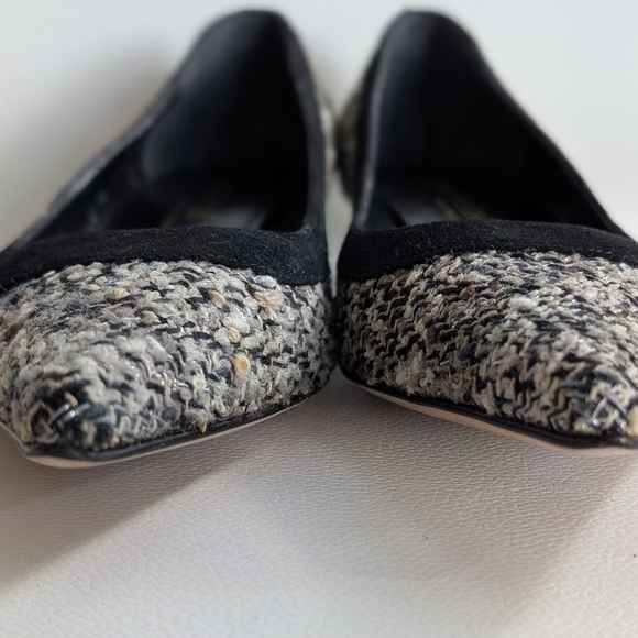 Gunmetal Tweed Pointed Heels Vero Cuoio Made In Italy Sz 36 1/2 Us 6.5 - Picture 8 of 13